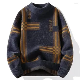 Erkek Sweaters 2023 Sonbahar ve Kış Moda Trendi Mürettebat Yardımı Kazak Günlük rahat geniş kalın Kaliteli Yüksek Boyut Külkü
