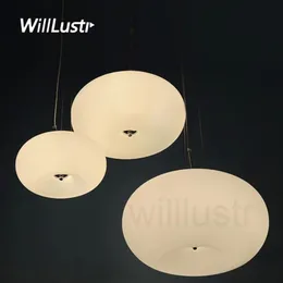 Milk Milk White Glass Lampa jadalnia restauracja El Bar Cafe Loft Bpple Donut zawiesina wiszące światło236a