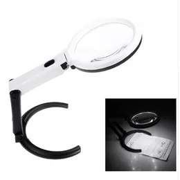Portable 10 LED Light Magnifier Magnifying Glass with Light Lens Table Desk-type Lamp Handheld Foldable Loupe 2 x 120mm 5x 28mm284Q
