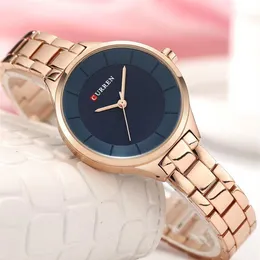 Curren zegarki słynne marka Wodoodporna damskie zegarek zegarek ze stali nierdzewnej Waterproof Waterproof Watch For Women Bayan Kol Saati 201143170