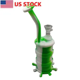 7,8 polegadas polvo de silicone cachimbo de água para fumar cachimbo de água bong borbulhador shisha com tigela de vidro