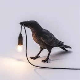 Lampada da tavolo per uccelli Italiana Seletti luce Lampada da scrivania a LED per uccelli Animale Uccello fortunato Soggiorno Camera da letto Lampada da comodino Decorazioni per la casa 10332h