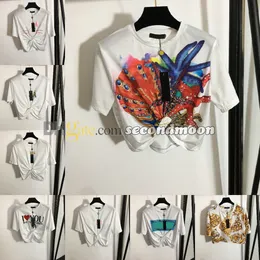 Camiseta de manga corta para mujer, camiseta recortada, camisetas con estampado de letras de diseñador, camisetas cortas sexis de verano