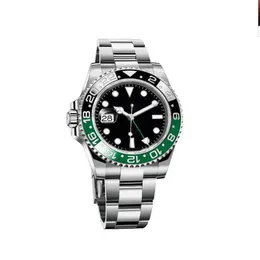 A Mens GMT Watch 41mm 41 مم خضراء سوداء سبرايت دائرة ميكانيكية Cal 3186 التلقائي من الياقوت