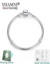 YHAMNI Fine 3mm breloque chaîne Bracelet breloques 925 argent Original Bracelet bijoux à bricoler soi-même saint valentin cadeau PB0058370332