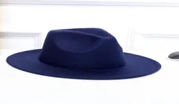 ISHOWTIENDA Шерстяные женские шляпы 039s Классические джентльменские фетровые шерстяные шляпы с широкими полями Fedora для дискет Клош Топ джазовая кепка5457962