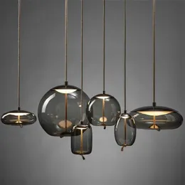 Knot Glass Pendant Lights Lighting Nordic Minimalist LED Designer vardagsrum hängande lampa Creative Lusta Lampada Camera257s