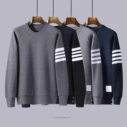 Männer und Frauen Pullover Mode Designer Thombrownsweatshirt Jl Marke Waffel Neue Rundhals Pullover Lose Casual Mantel Männer