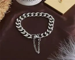 Myyshop Hip Hop -kedjor Bangle Silver Clipchain 19cm Hiphop Armband Trendetter Clasp Chain Jewelry Gifts for Women Men S0063 BL9111119