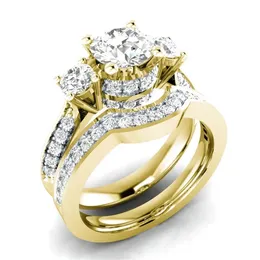 Anelli nuziali in oro 14 carati con peridoto e diamanti Set di gioielli per le donne Anelli di bizuteria anillos mujer Gemma bijoux femme Anelli di gioielli da uomo 231214