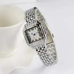 Altro Watche s Fashion Square Brand Orologio da polso al quarzo da donna Classico argento Semplice Femme Orologio con cinturino in acciaio Zegarek Damski 231214