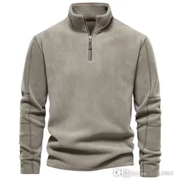 Herbst und Winter neuer Herren-Polar-Fleece-Pullover, Designer-Stehkragen, halber Reißverschluss, lange Ärmel, europäische Größe, modisches, vielseitiges Herren-Top