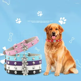 Cat Collars Wholesale Korea Pet Bow Tie Collar Multicolor Rhinestone Flower Leash Supplies Dog Luxury Designer Chain Pu