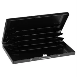 Новый Klsyanyo Black Staine Steel Metal Box Box Men Men Women Business Delocder Cover Cover Cointle189s