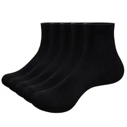 Sports Socks Yuedge Men Quarter Trainer Combed Cotton Cushion Tennis Vandring Golf Athletic Size 37 Black White 231213