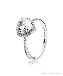 Gioielli di design Anello nuziale in argento 925 Bead fit P Anello a goccia con diamante CZ Anello con zirconi cubici Diamanti stile europeo B7224466