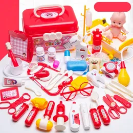 Strumenti Laboratorio Giochi di finzione Giocattoli per bambini Set da medico Attrezzatura di simulazione Stetoscopio Scatola di immagazzinaggio per bambini Regalo per bambino 231213