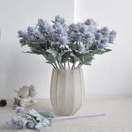 Flores decorativas 44cm planta de aipo artificial com folhas pontiagudas, ótima para festa de casamento e decoração de casa