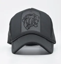 DSQBOSSD2 Tiger Head Cap Hiphop Black Leopard Print Purcved Baseball Cap Ladies Mesh Buckle Hat Men039S Casquette Trucker Hat6837221