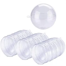 24 bolas lote diy 70mm árvore de natal pendurado bola transparente plástico cheio ornament271w