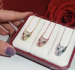 S925 argento stampa leopardo Collana di qualità Popolare gioielli di alta moda per le donne per le donne Lussuosi gioielli da sposa pantera Leopard 5617152