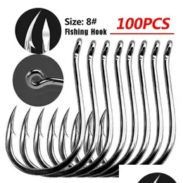 Fishing Hooks Fishing Hooks Mustad 10881 Jigging High Carbon Steel Deep Ocean Jig Large Barbs With Circle Squid Grouper Hook Accessori Dhifq