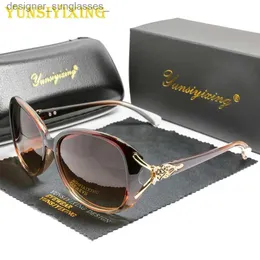 サングラスYunsiyixing Polarized Women's Sunglasses Fashion Brand Butterfly Sun Glases UV400 Mirror Anti-Glare Eyewear Accessories 8842L231214