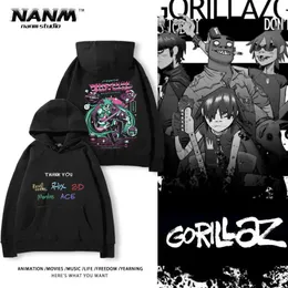 Brytyjna bluza z kapturem British Gorillaz Bluza dla mężczyzn i kobiet jesień zima nowe uliczne rock hip hop swobodny top