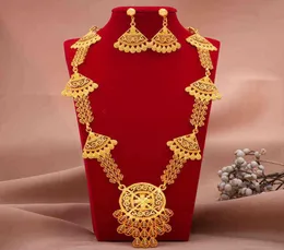 24K Luxury Dubai Jewelry Set High Quality Gold Color Plated UNICE DESIGN WHEACH NACKALS Earrings Smyckesuppsättning 2112046299147