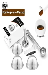 Cápsula de café reutilizável da ICAS para Nespresso Vertuoline GCA1 Env135 Filtros de aço inoxidável Dosagem 2108275170074