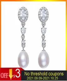 Dangle Chandelier Stillhouse 925 Sterling Silver Natural Freshwater Pearl Earrings Retro Elegant Dazzling Zircon Women Drop Earr5563337