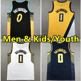 # 0 Tyrese Haliburton Uomo Gioventù Bambini Maglie da basket Pacer Indianas New City Jersey Indossa gilet per bambini adulti