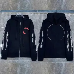 Moda lüks erkek bayan ch fermuarlı kalp kromları ceket kapüşonlu dört mevsim sweater hoodies uzun kollu harf baskısı hoodies nakış