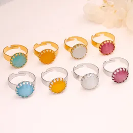 new titanium steel rings, personality trends, fashion, natural stone rings, light luxury, Internet celebrities, open adjustable rings