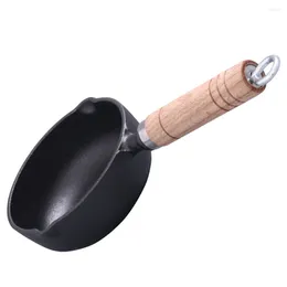 Pans Wok Melting Furnace Milk Warm Pan Metal Sauce Pot With Handle Wooden Small Kitchen Pour Oil