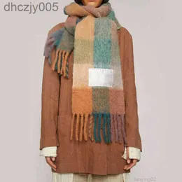 Fashion Luxury Ac Scarf Men's Women Scarves Imitation Cashmere Plaid Wraps Long Student Bib Warm Shawl Rainbow Thick Lattice Tasse EOGB