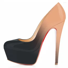 Elbise ayakkabıları seksi 14cm platform yuvarlak ayak parmağı erkekler son derece yüksek topuklular stiletto nighclub unisex özelleştir renk crossdresser