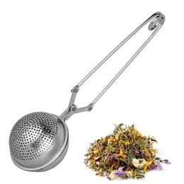 10Pic Tea Infuser Rostfritt stål Återanvändbar kulform TEA Sil Metal Mesh Tea Filter Portable Teapot239B