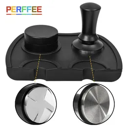 Tassen Espresso Kaffee Tamper Verteiler Matte Silikon Werkzeuge Set Coffeeware Sets 515358mm 231214