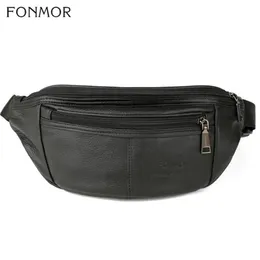 허리 가방 Fonmor Womens Antitheft Bag Fanny Pack 정품 가죽 벨트 지갑 작은 전화 키 흑인 남성 팩 Unisex300b
