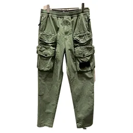 Män lastbyxor Topstoney Loose Army Tactical Multi-Pocket Trousers Trend Male Urban Straight Cargo Pants Ben Byxor Casual Jogger Tactical Man Army Casual Pants