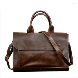 Bortkroppar Business Men portfölj PU LÄDER LAPNTAP BAPP BAG HANSBAG Märke Vintage Man Messenger Luxury Handbags Computer