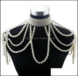 펜던트 목걸이 펜던트 쥬얼리 FSY Long Bead Chain Chunky Simated Pearl Necklace Body for Women 의상 초커 성명 210323 DR2825468