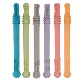 Infant Teether Molars Training Teething Silicone Straw Gum Toys Molar Masticator Soothers Anti eating Hand Gum Newborn Chewing Exercise ZZ