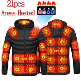 Herren Daunenparkas 21 Bereiche beheizte Jacke Herrenjacke beheizte Winterfrauen elektrische USB-Heizung taktische Jacke Mann Thermoweste Körperwärmer Mantel 231213