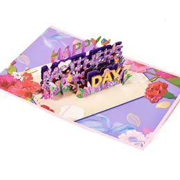 Happy Mother's Day 3D Greeting Card Love You Mom Pop Up Greeting Card Romantic Flower Festival Congratulation Cards Tarjeta De Felicitacion 3D Del Dia De La Madre