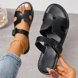 Slippers Summer Size 43 Modern Outside Outside Brand Fashion Women’s Shoes Buckle Flat Flat Women Chinelos Femininos