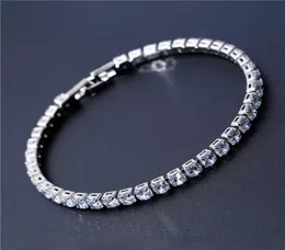 Urok Bracelets 4 mm Cubic Zirkonia Tennis Bransoletka lodowana dla kobiet mężczyzn Złot Srebrny kolor CZ Homme Jewelry4969369