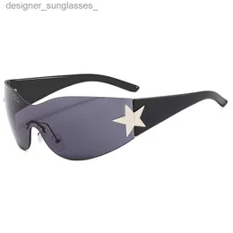 Zonnebril 2023 Fashion Punk Y2K Zonnebril voor Vrouwen Mannen Tren Wr Rond Zonnebril Shades Ster Decoratie Brillen UV400 GogglesL231214