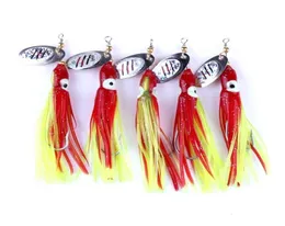 Yumuşak ahtapot yedek etekler 7 5g tamamen parlak kalamar kuleleri trolling cazibesi balıkçılık lures spinner kanca yemleri sp026 100pcs 210d4984749